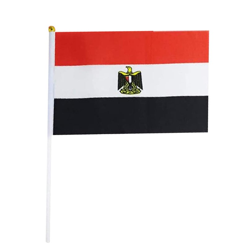 mflagperft Egypt Flag Egyptian Flag, Small Mini Handheld Egypt Flags on Stick, Ideal for Party Parades Sports Events Patriotic Festival Decorations - Image 2